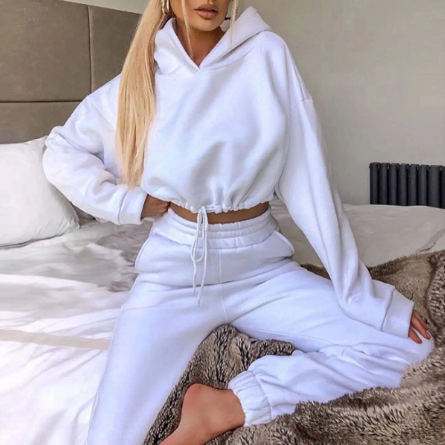 Two Piece Jogger and Cropped Hoodie Set