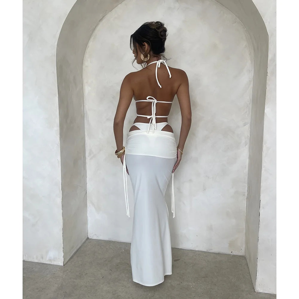 3 Piece Bikini Set With Maxi Skirt