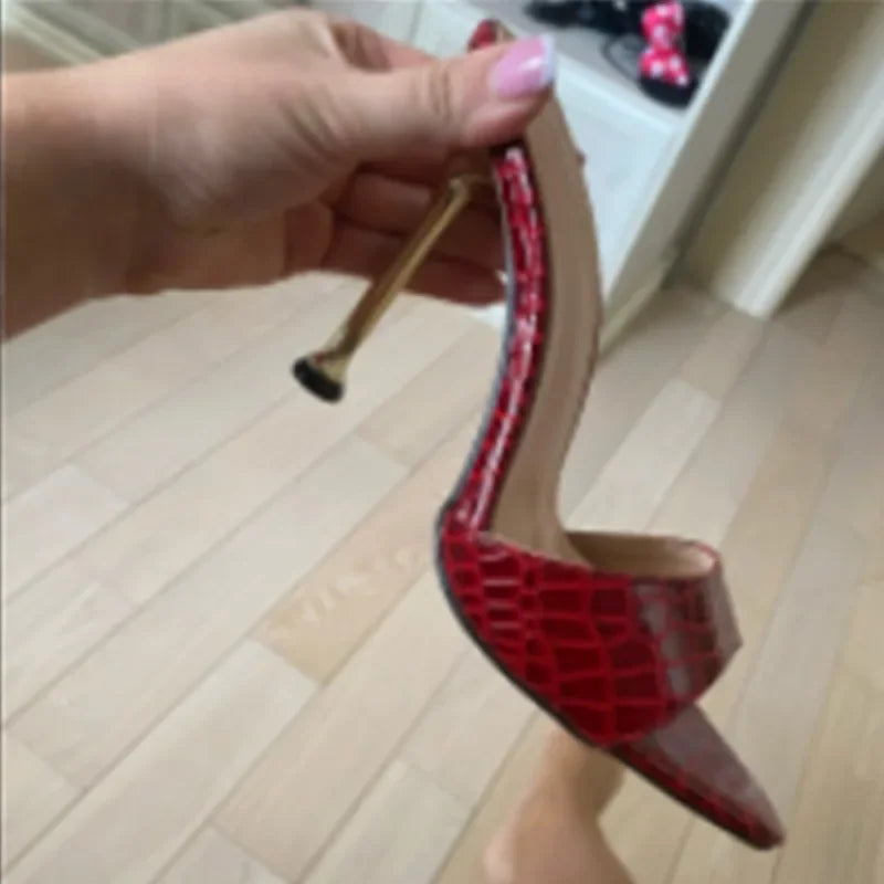 Pointed Peep Toe Slides