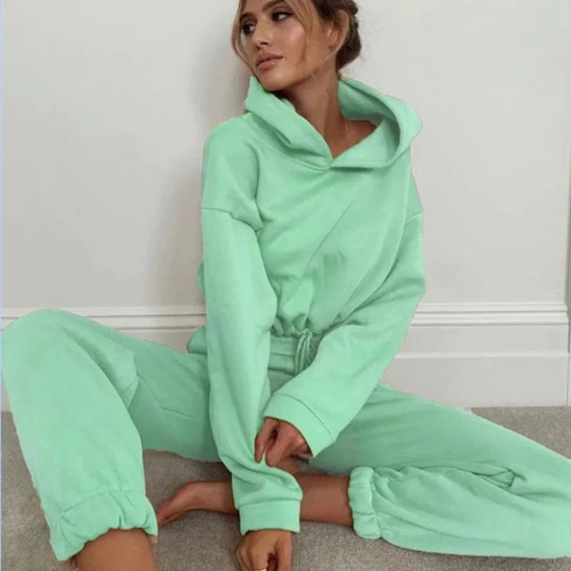 Two Piece Jogger and Cropped Hoodie Set