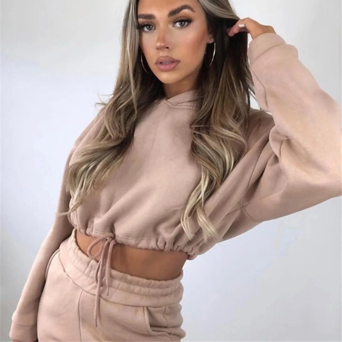 Two Piece Jogger and Cropped Hoodie Set
